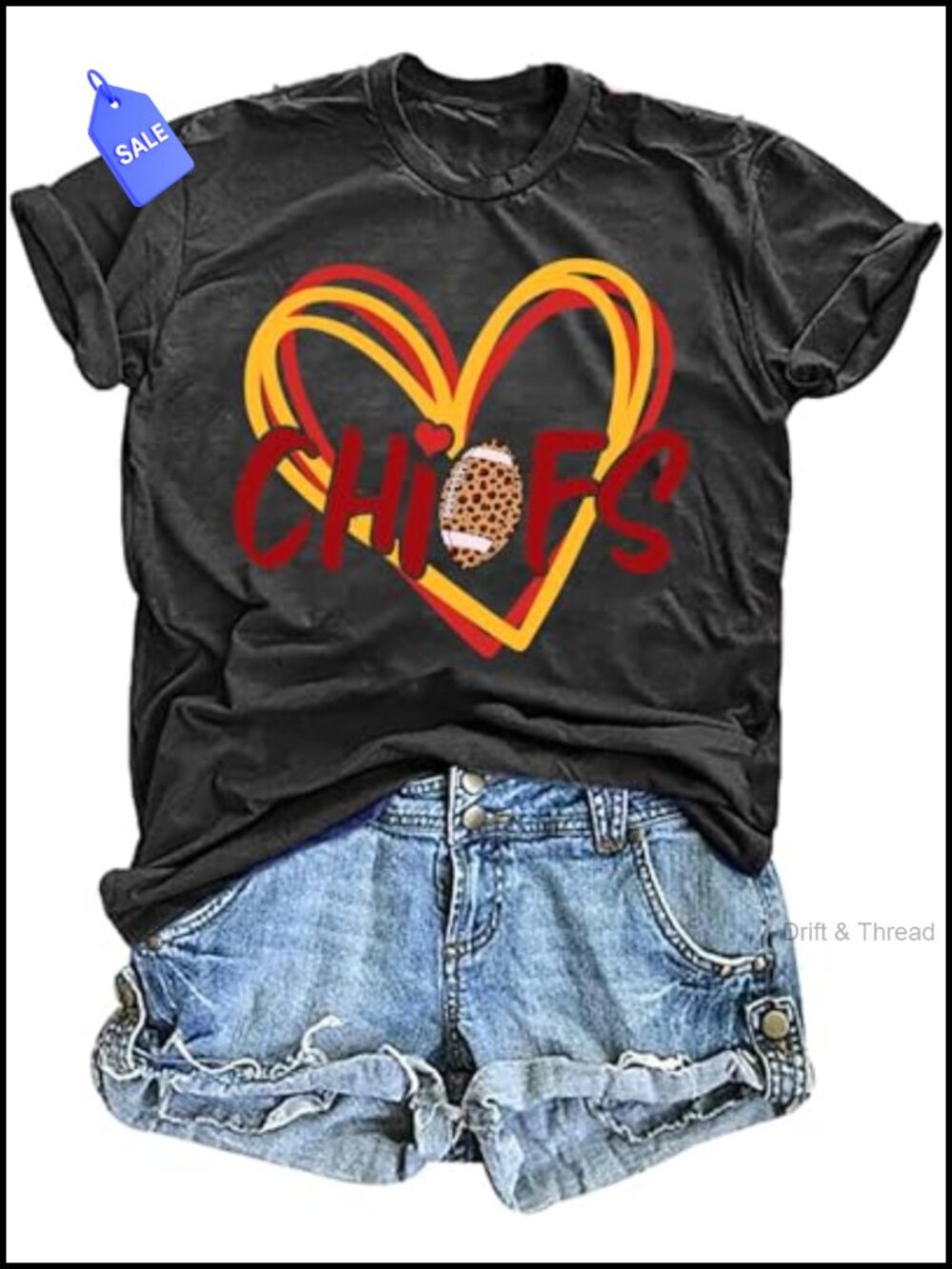 Football Game Day Graphic Tee Crew Neck Short Sleeve T-Shirt